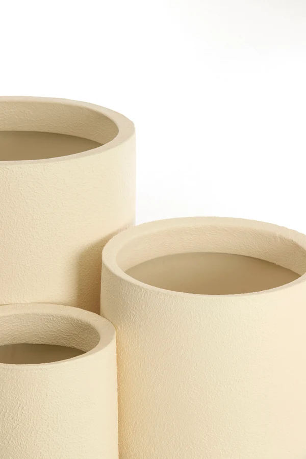 Pot deco S/3 30x46+40x55+52x71 cm SIROLO cream