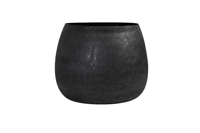 Pot deco S/2 38,5x28,5+50x37,5 cm GENOLU matt black