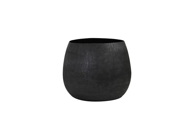 Pot deco S/2 38,5x28,5+50x37,5 cm GENOLU matt black