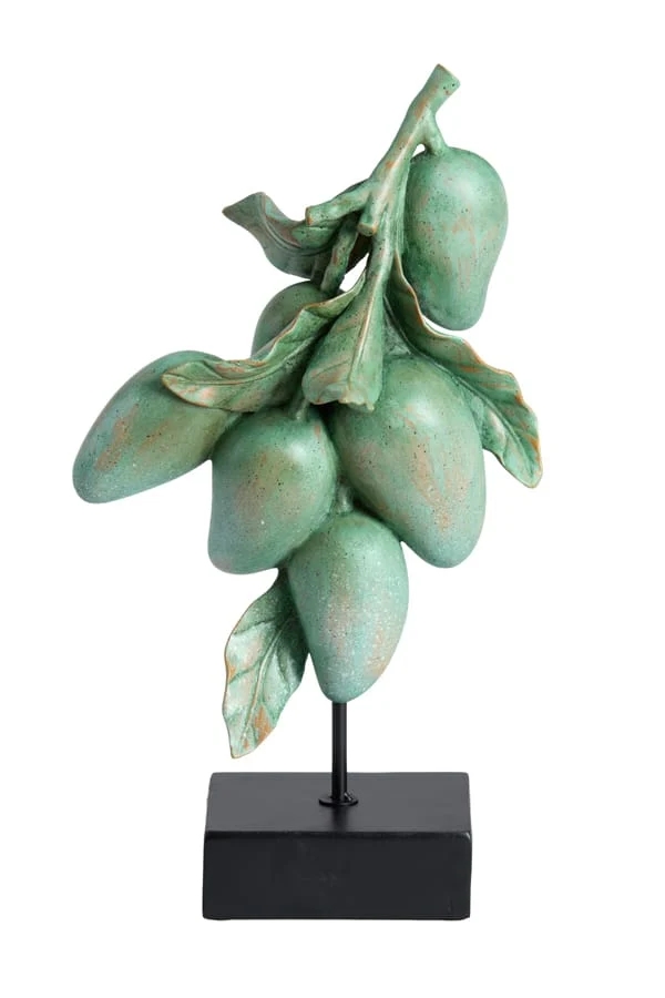 Ornament on base 23,5x15x43,5 cm MANGO green+black
