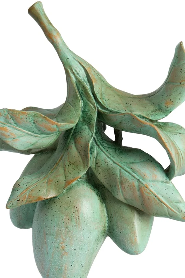 Ornament on base 23,5x13x37 cm MANGO green+black