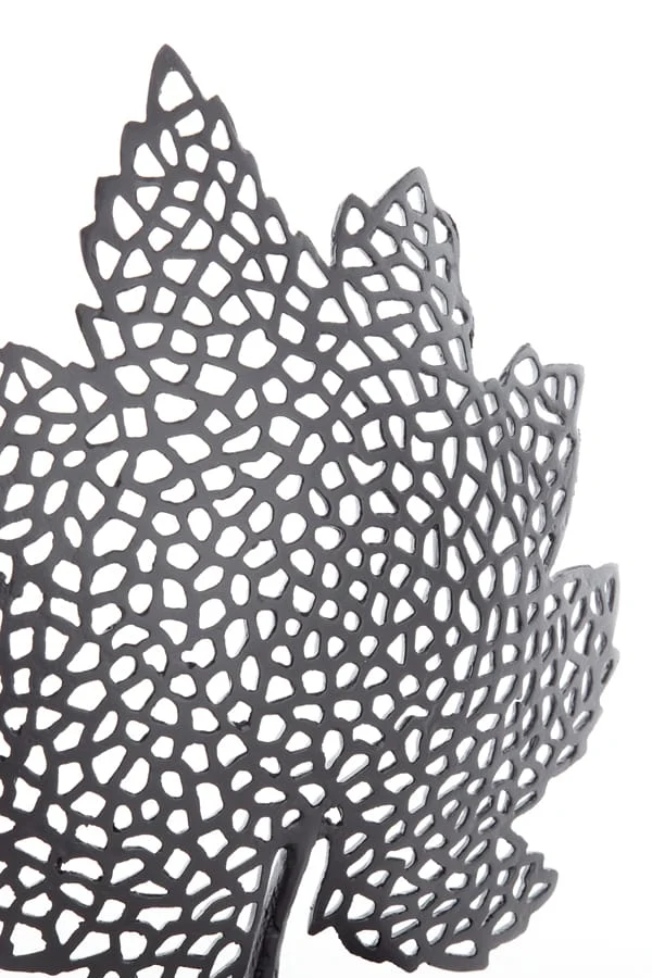 Ornament on base 22x8x30 cm LEAF matt black