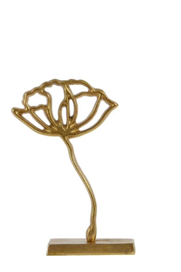 Ornament on base 22x6x36 cm PAPAVERU matt gold