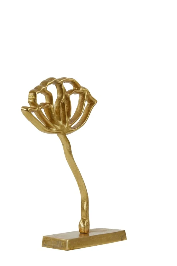Ornament on base 22x6x36 cm PAPAVERU matt gold