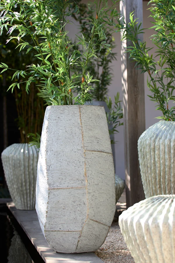 Pot deco 50x47x88 cm AGELO blue grey