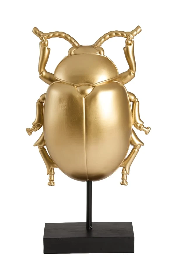 Ornament on base 22x12x42 cm BEETLE gold+black