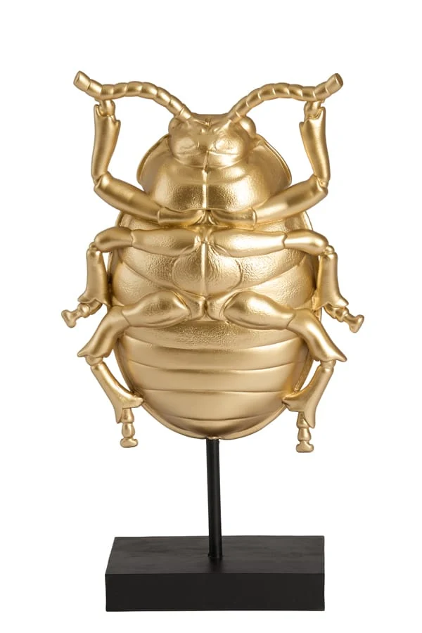 Ornament on base 22x12x42 cm BEETLE gold+black
