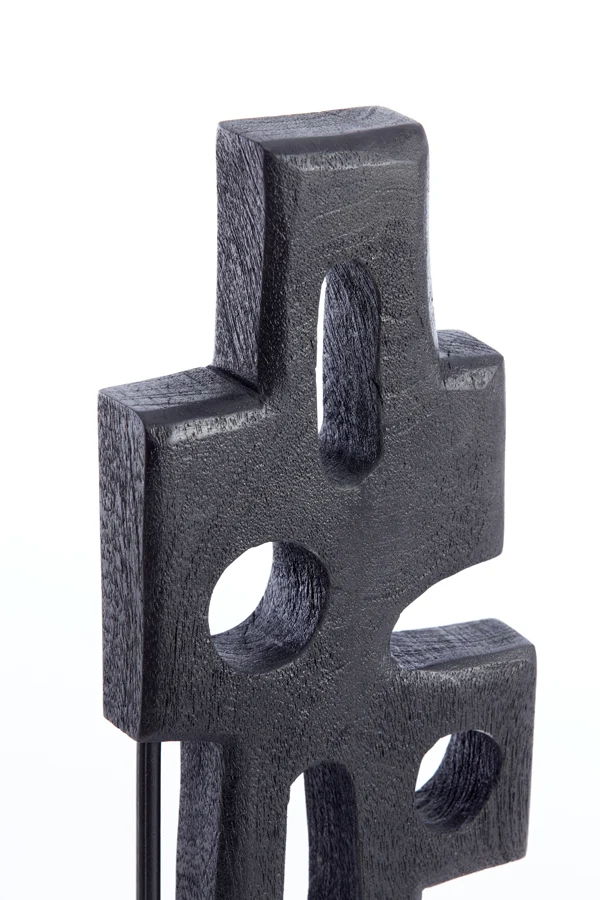 Ornament on base 19x9,5x45 cm SALIO wood matt black