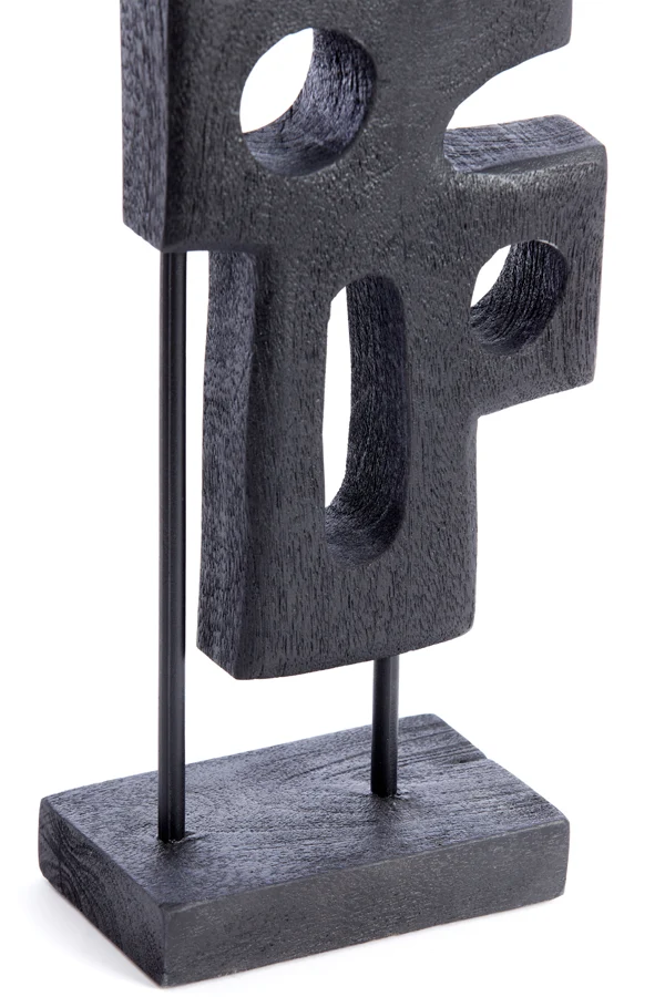 Ornament on base 19x9,5x45 cm SALIO wood matt black