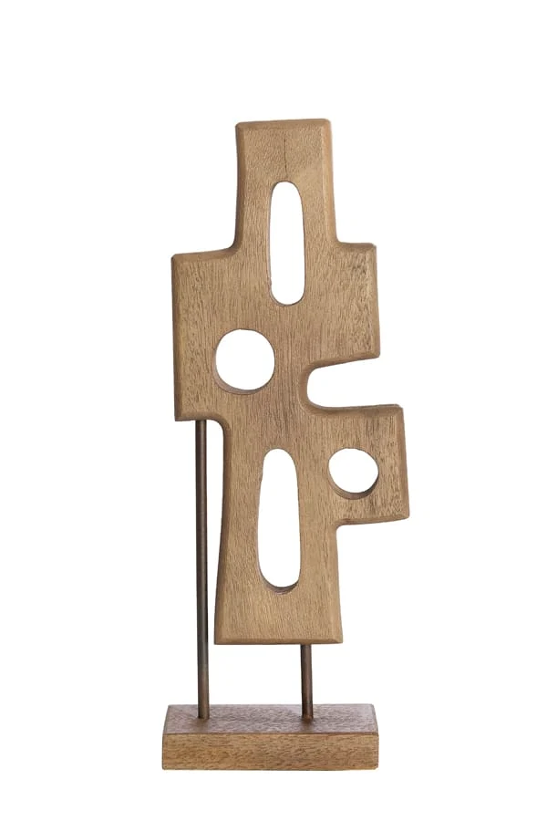 Ornament on base 19x9,5x45 cm SALIO wood grey-dark brown