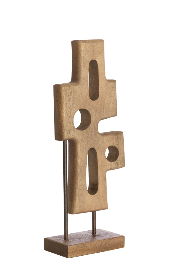 Ornament on base 19x9,5x45 cm SALIO wood grey-dark brown