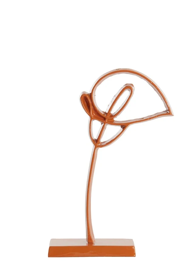 Ornament on base 19x8x38 cm CALLA shiny orange