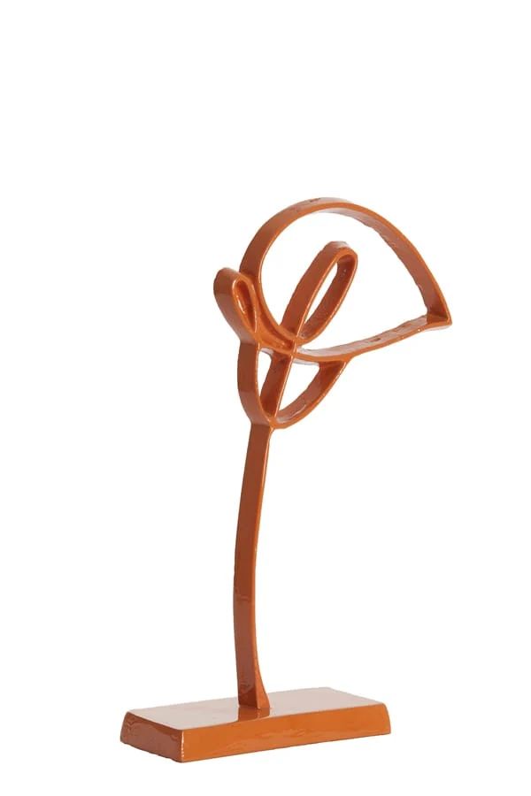 Ornament on base 19x8x38 cm CALLA shiny orange