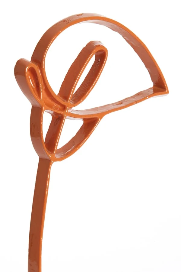 Ornament on base 19x8x38 cm CALLA shiny orange