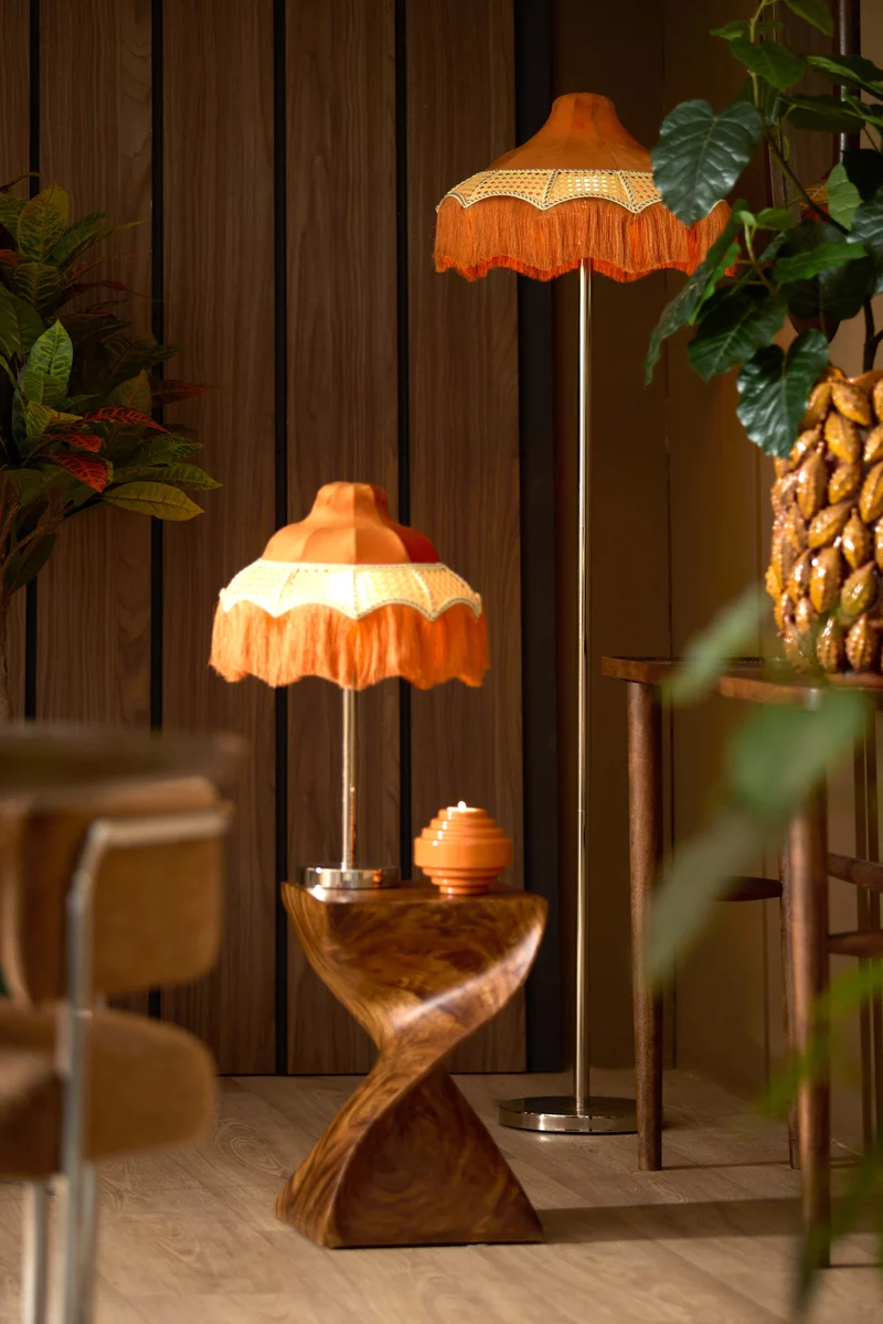 Shade 45x36 cm MIZIA velvet orange+webbing natural