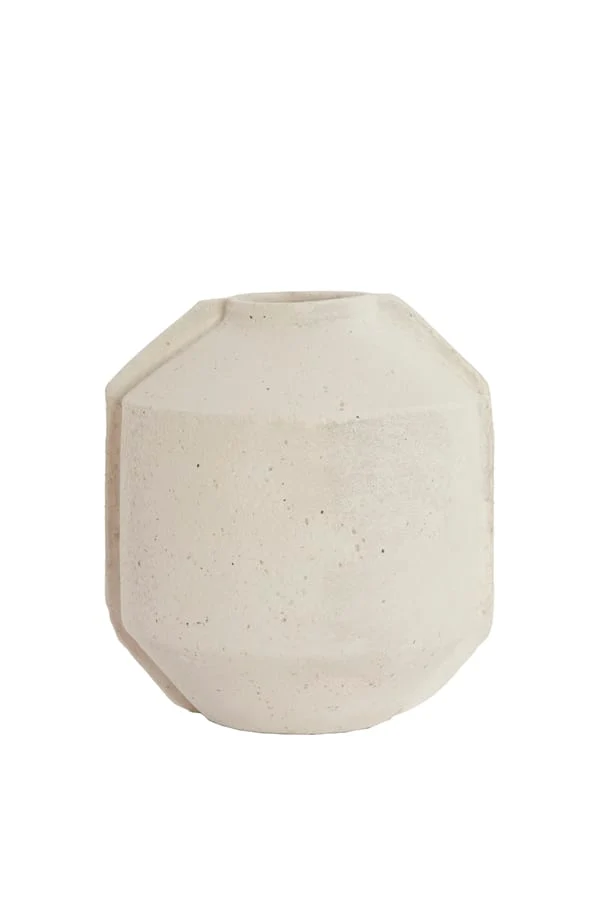 Pot deco 35x32x57 cm NORIC matt cream