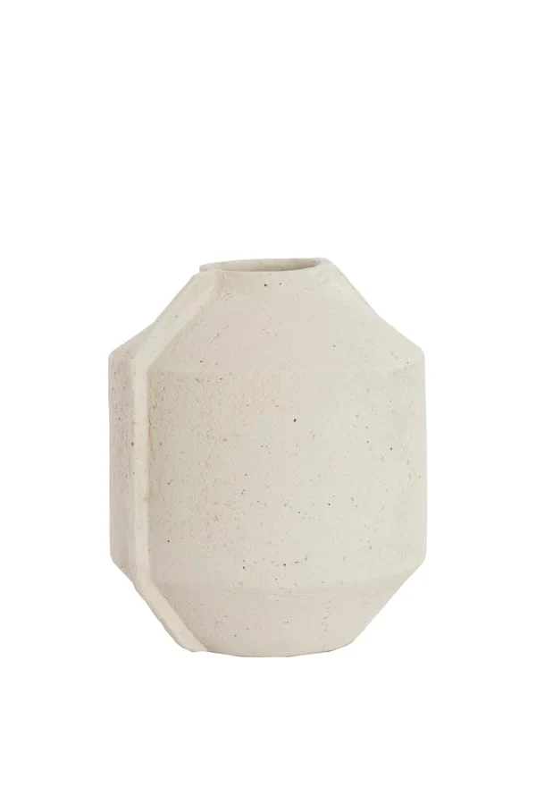 Pot deco 35x32x57 cm NORIC matt cream