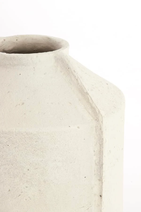 Pot deco 35x32x57 cm NORIC matt cream
