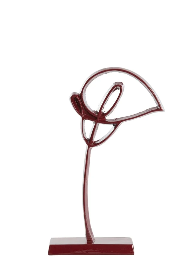 Ornament on base 19x8x38 cm CALLA shiny burgundy