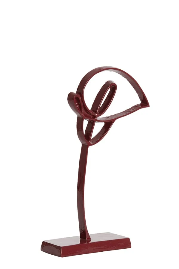Ornament on base 19x8x38 cm CALLA shiny burgundy