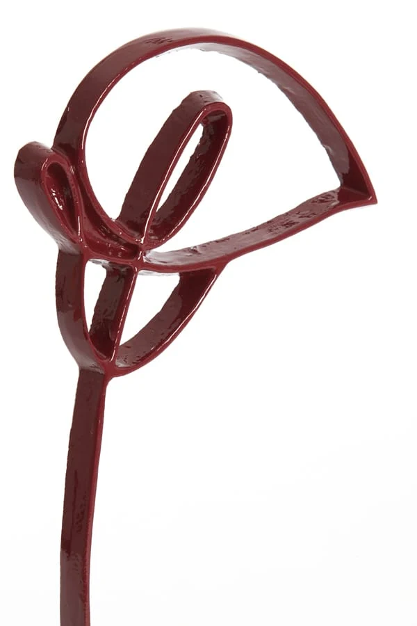 Ornament on base 19x8x38 cm CALLA shiny burgundy