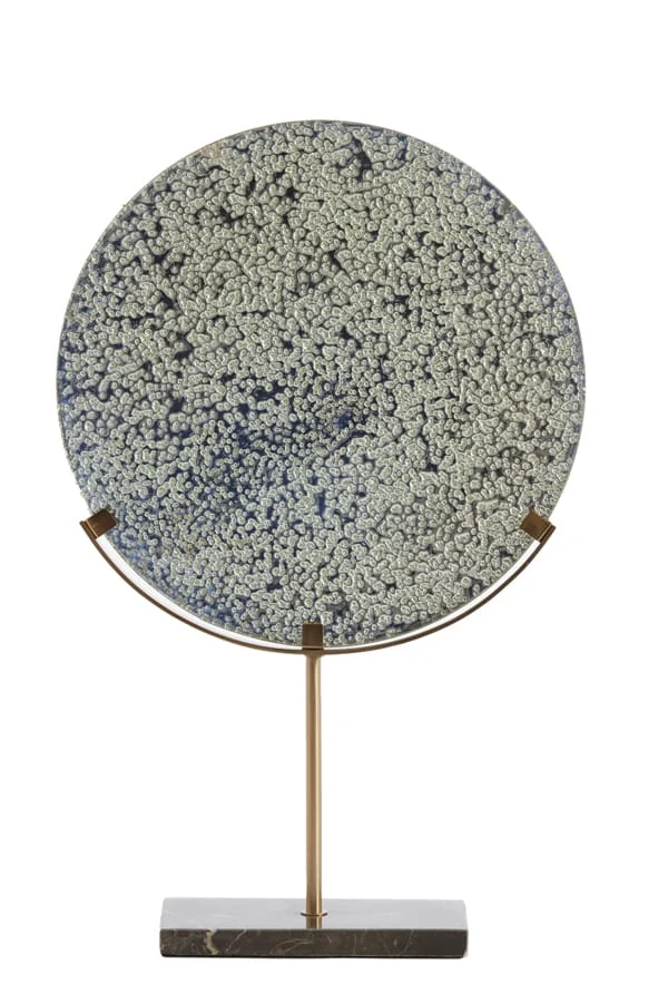 Ornament on base 17x8,5x48 cm WALDECK marble black+glass