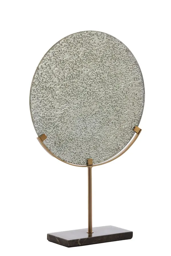 Ornament on base 17x8,5x48 cm WALDECK marble black+glass