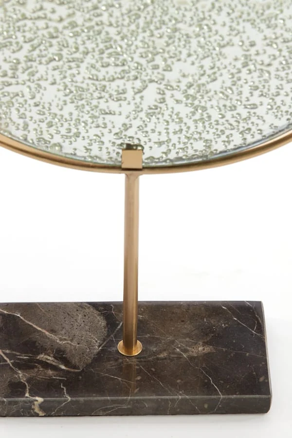 Ornament on base 17x8,5x48 cm WALDECK marble black+glass