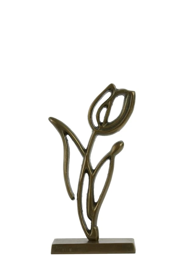 Ornament on base 17x6x35 cm TULIPANU antique bronze