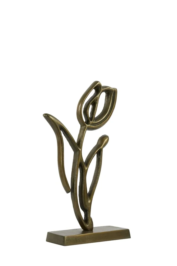 Ornament on base 17x6x35 cm TULIPANU antique bronze