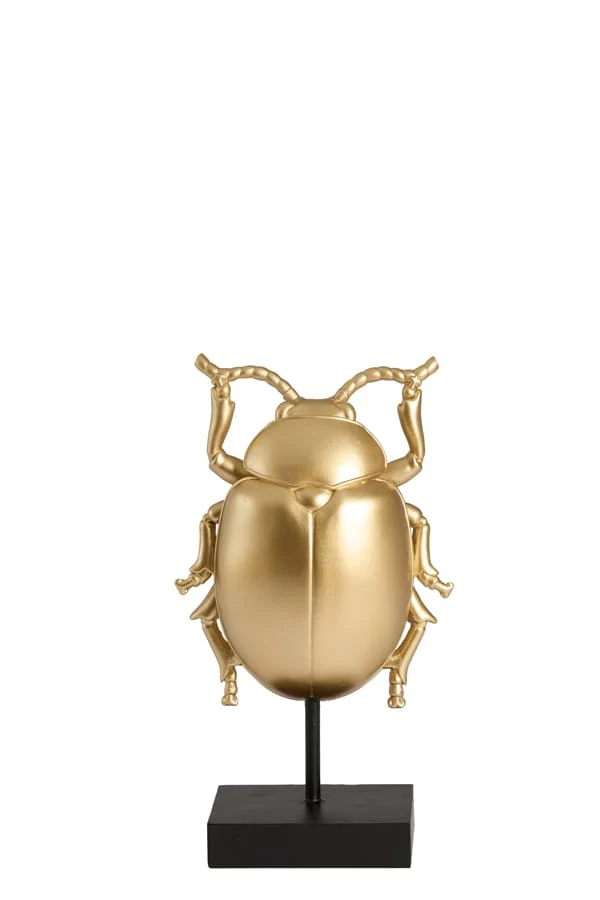 Ornament on base 15x8,5x27 cm BEETLE gold+black