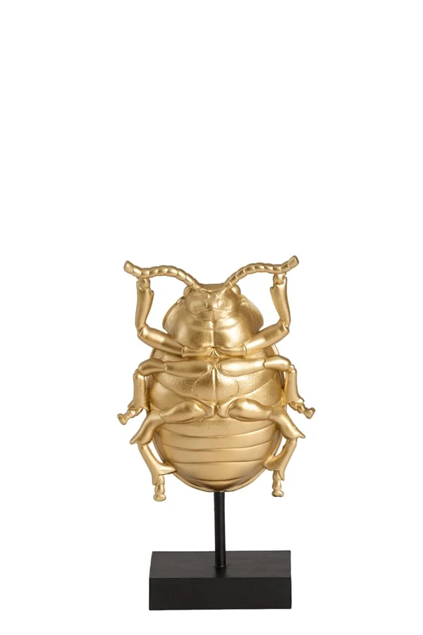 Ornament on base 15x8,5x27 cm BEETLE gold+black