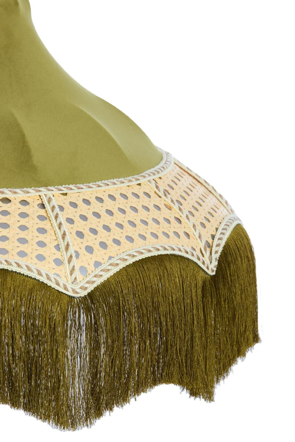 Shade 45x36 cm MIZIA velvet green+webbing natural