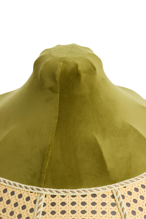 Shade 45x36 cm MIZIA velvet green+webbing natural