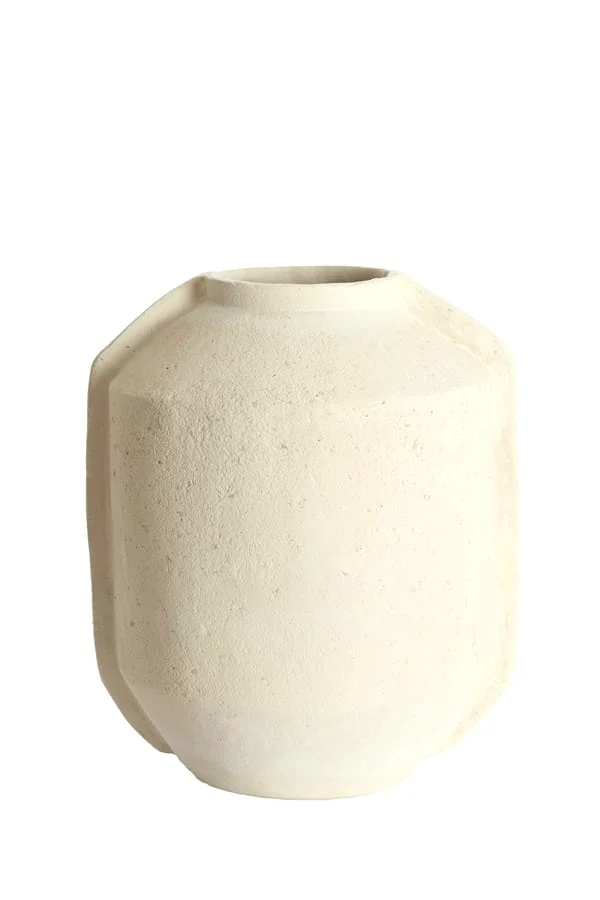 Pot deco 35x32x44 cm NORIC matt cream