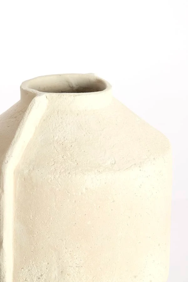 Pot deco 35x32x44 cm NORIC matt cream