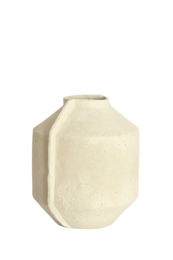 Pot deco 34,5x31,5x37,5 cm NORIC matt cream