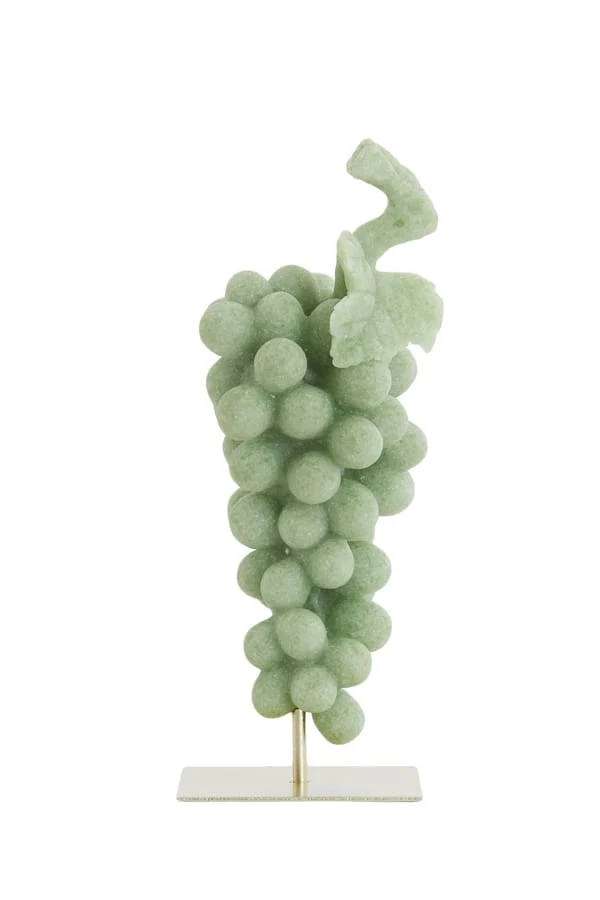 Ornament on base 15x13x35 cm GRAPE green+antique bronze