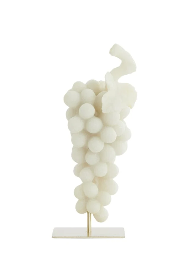 Ornament on base 15x13x35 cm GRAPE cream+antique bronze