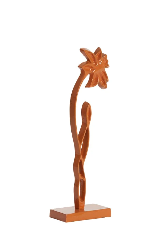 Ornament on base 12x7,5x40 cm DAFFODIL shiny orange