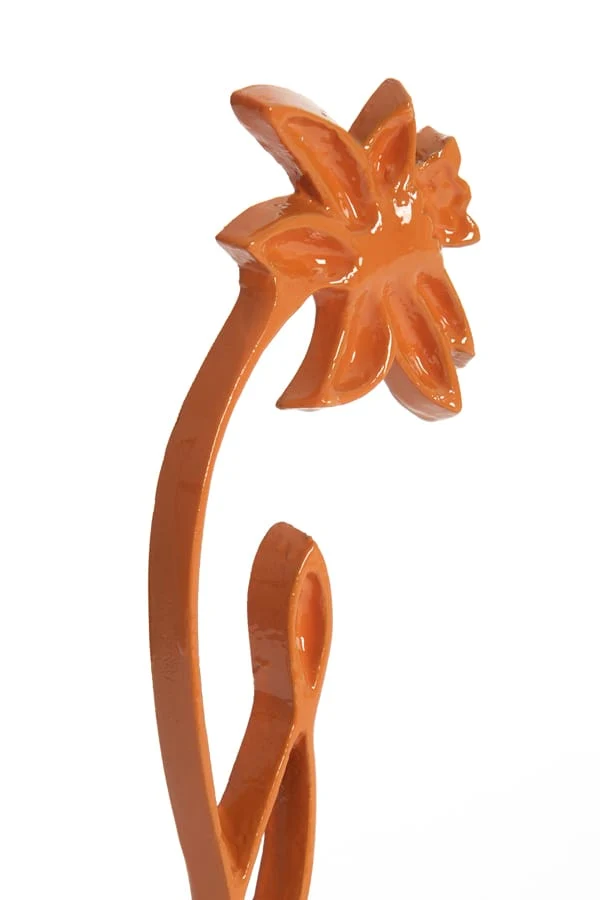 Ornament on base 12x7,5x40 cm DAFFODIL shiny orange