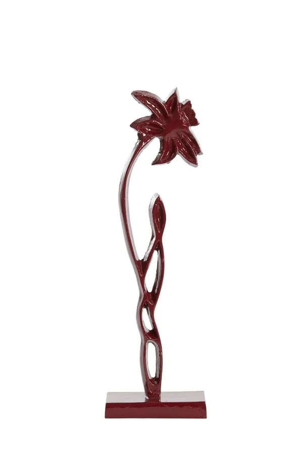 Ornament on base 12x7,5x40 cm DAFFODIL shiny burgundy