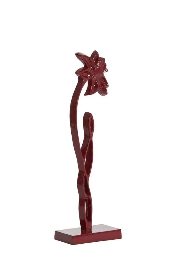Ornament on base 12x7,5x40 cm DAFFODIL shiny burgundy
