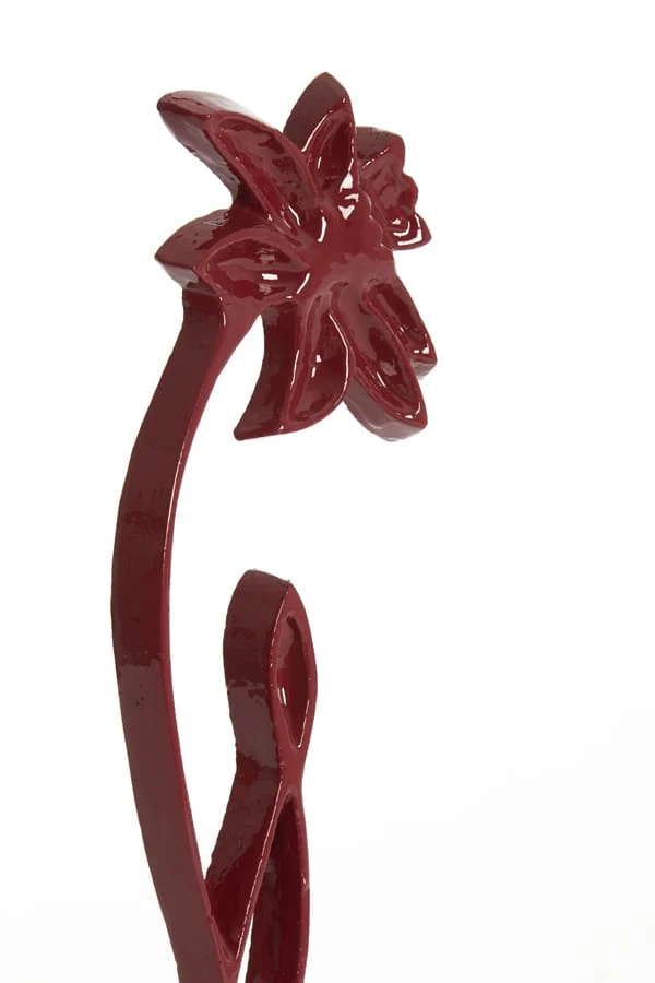 Ornament on base 12x7,5x40 cm DAFFODIL shiny burgundy