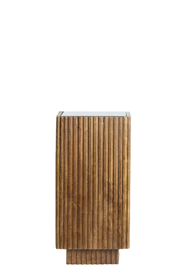Pillar 30x30x60 cm GATURA wood dark brown+glass brown