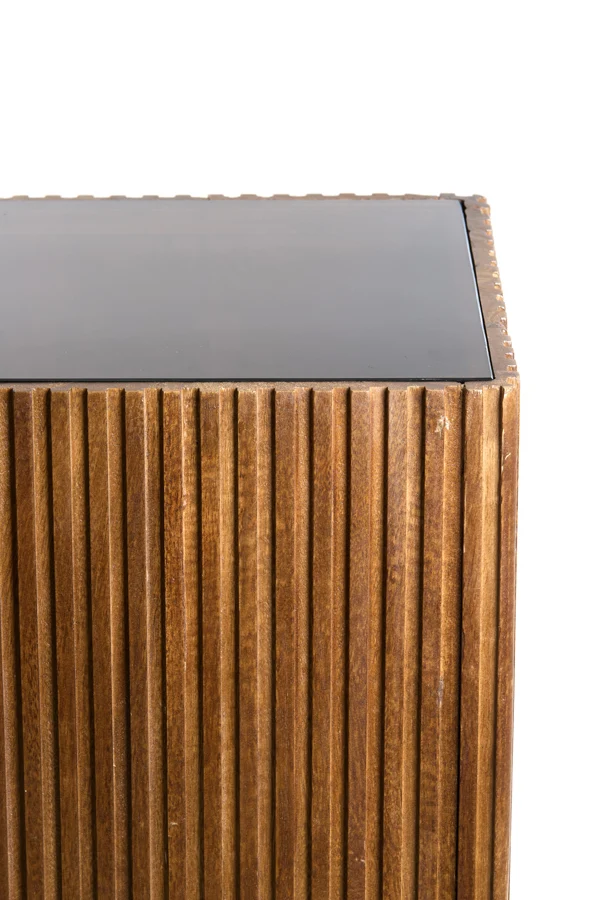 Pillar 30x30x60 cm GATURA wood dark brown+glass brown