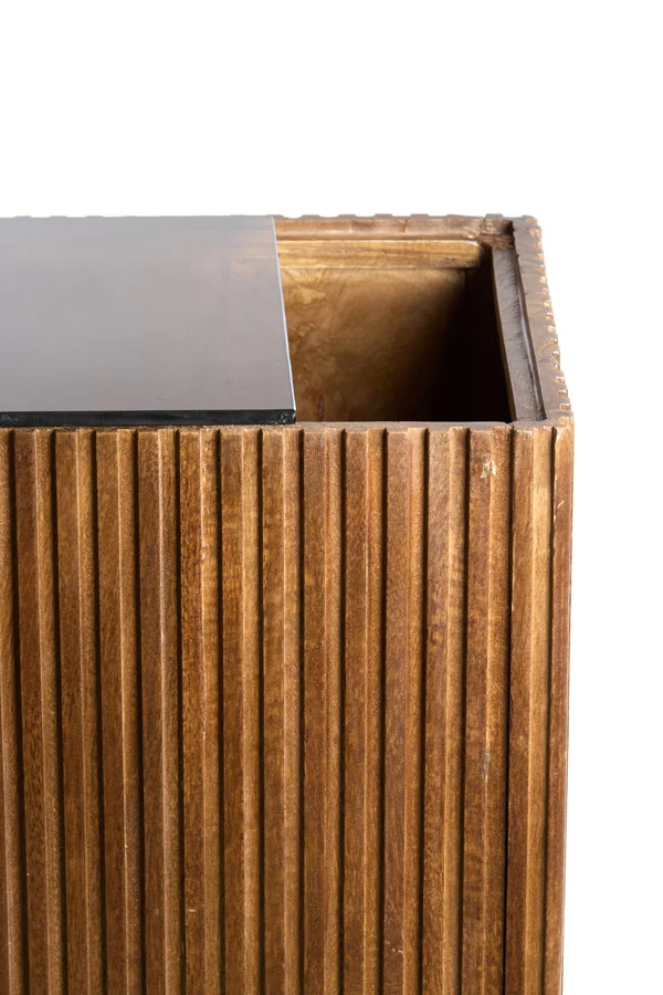 Pillar 30x30x60 cm GATURA wood dark brown+glass brown