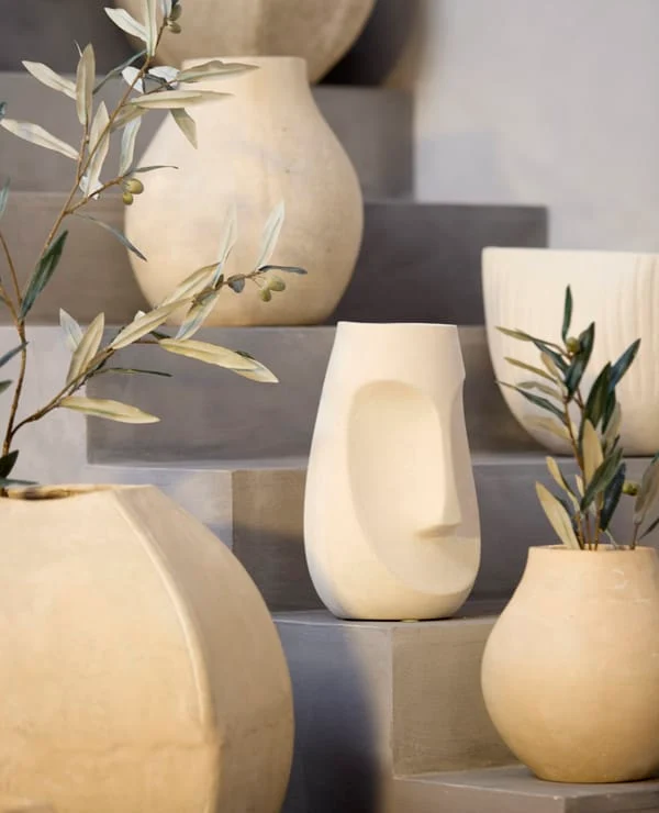 Pot deco 21x18x36 cm FACE natural