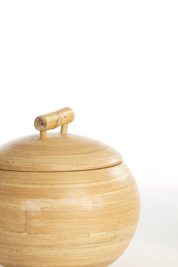 Pot deco 13x12 cm MACEO bamboo natural