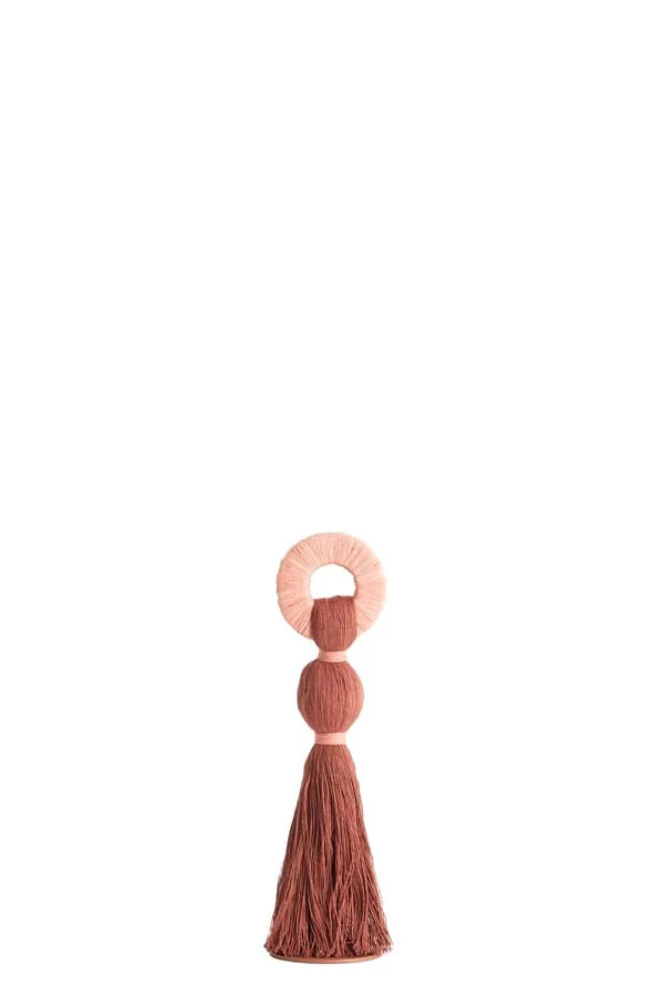 Ornament 9x33 cm YAVIZA terra+raffia light pink